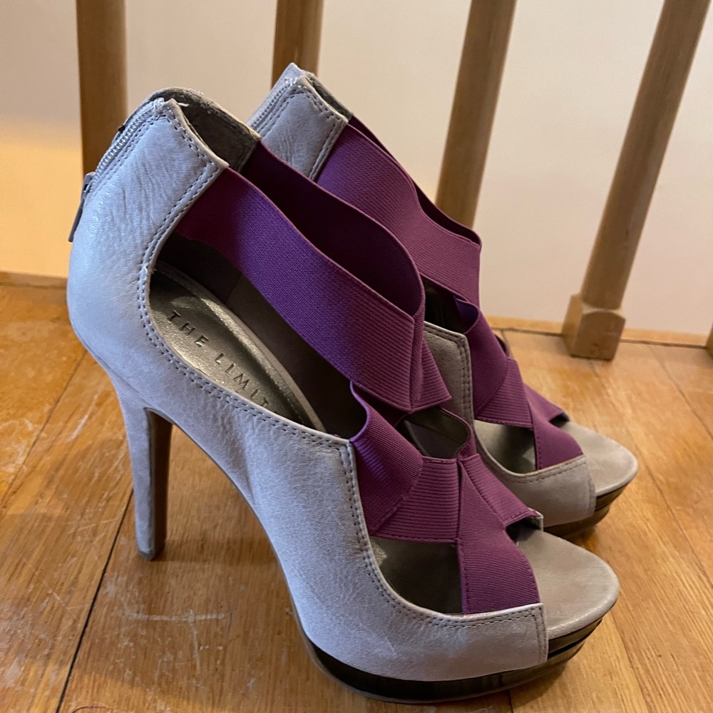 The limited ,size 9, gray and purple heels